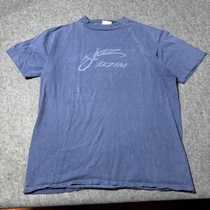 VTG 80s KJAZ 92.7 Radio Promo Tee Shirt Faded and Distressed Men L Single Stitch